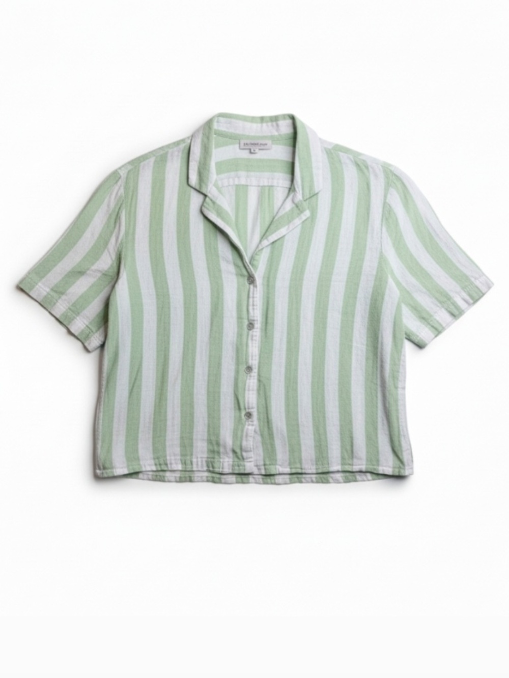 Sincerely Jules Mint Green & White Striped Button-Up Shirt
